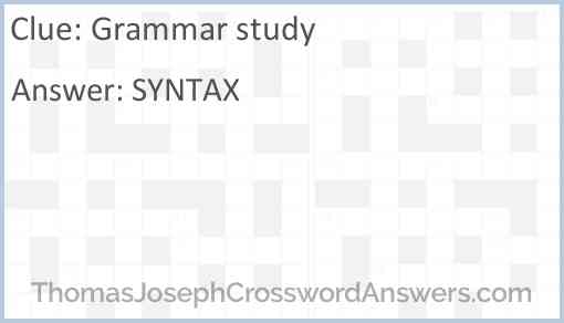 Grammar study Answer