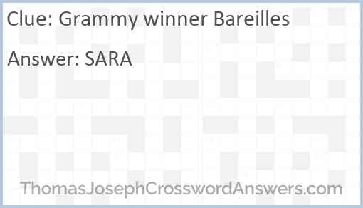 Grammy winner Bareilles Answer