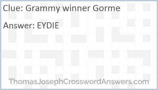 Grammy winner Gorme Answer