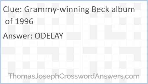 Grammy-winning Beck album of 1996 Answer