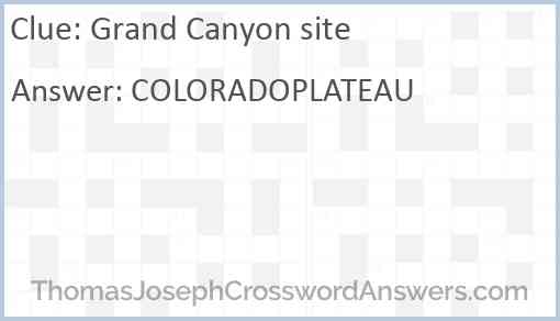 Grand Canyon site Answer