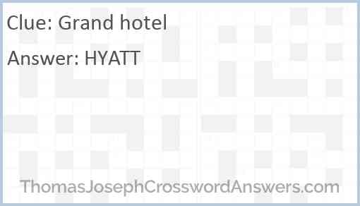 Grand hotel Answer
