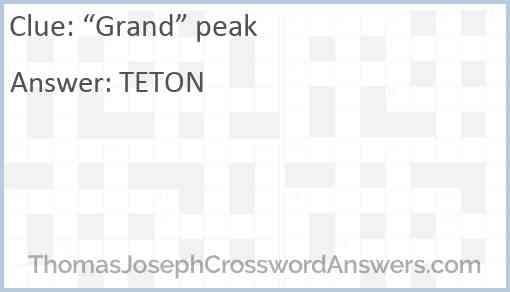 “Grand” peak Answer