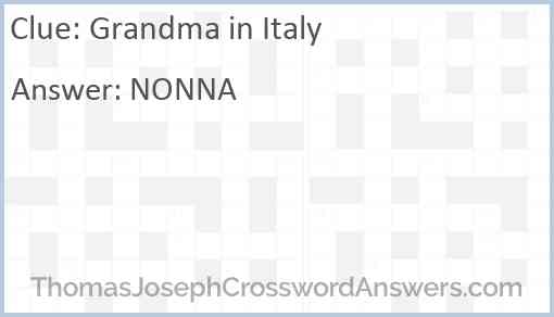 Grandma in Italy Answer