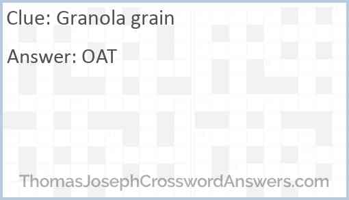 Granola grain Answer