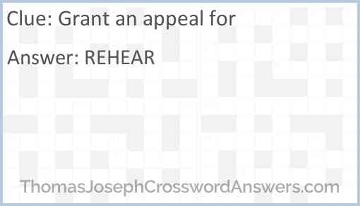 Grant an appeal for Answer