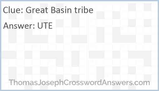 Great Basin tribe Answer