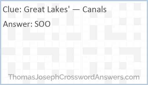 Great Lakes’ — Canals Answer
