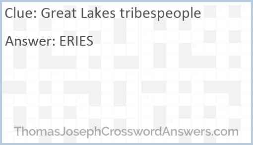 Great Lakes tribespeople Answer