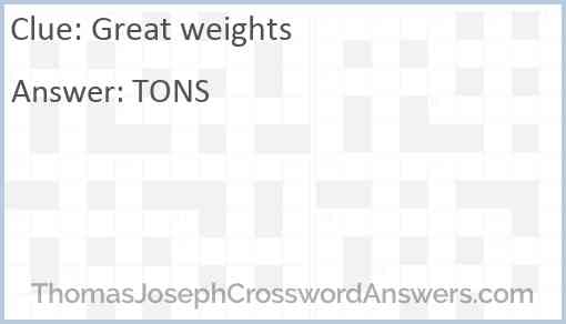 Great weights Answer
