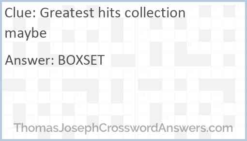 Greatest hits collection maybe Answer