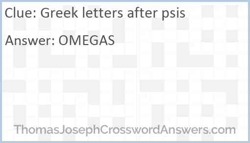 Greek letters after psis Answer