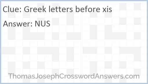 Greek letters before xis Answer