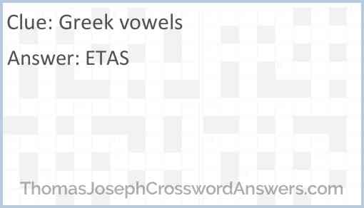 Greek vowels Answer