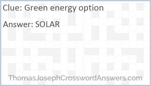 Green energy option Answer