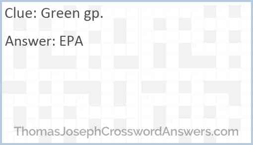 Green gp. Answer