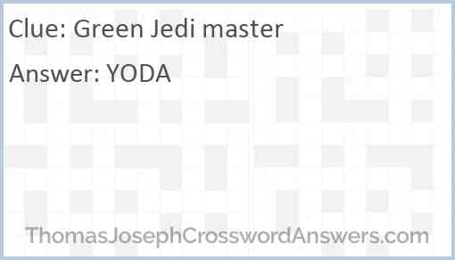 Green Jedi master Answer