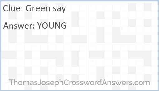 Green say Answer