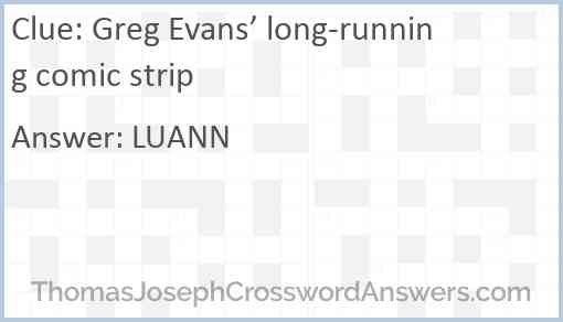 Greg Evans’ long-running comic strip Answer