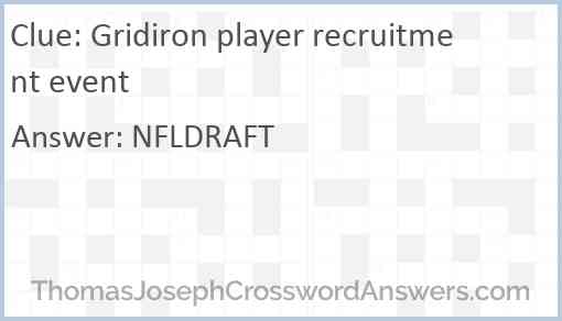 Gridiron player recruitment event Answer
