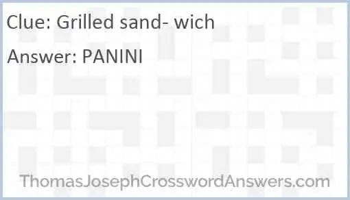 Grilled sand- wich Answer