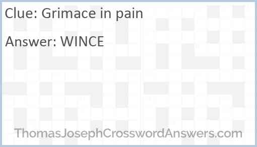 Grimace in pain Answer