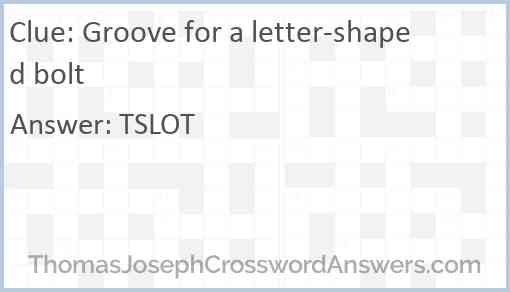 Groove for a letter-shaped bolt Answer