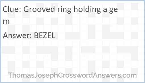 Grooved ring holding a gem Answer