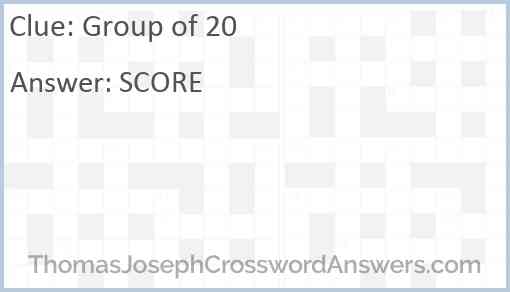 Group of 20 Answer