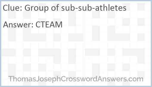 Group of sub-sub-athletes Answer