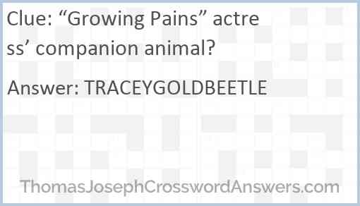 “Growing Pains” actress’ companion animal? Answer