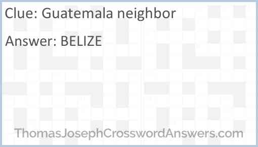 Guatemala neighbor Answer