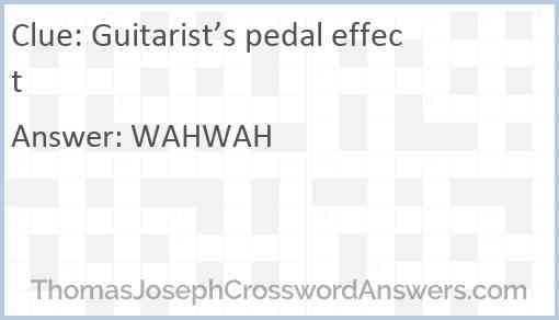 Guitarist’s pedal effect Answer