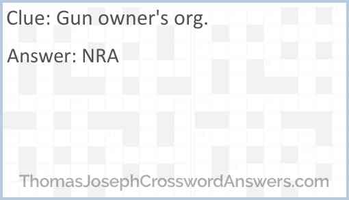 Gun owner’s org. Answer
