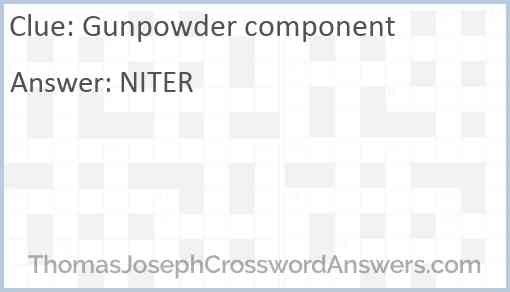 Gunpowder component Answer