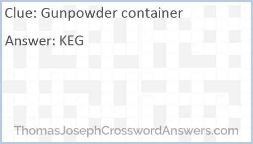 Gunpowder container Answer