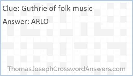 Guthrie of folk music Answer