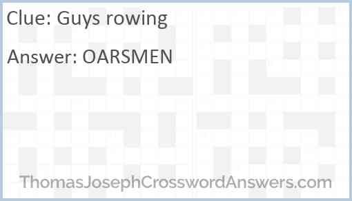 Guys rowing Answer