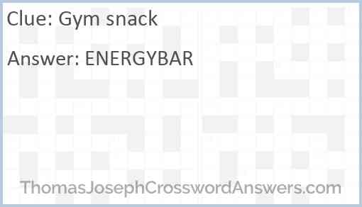 Gym snack Answer