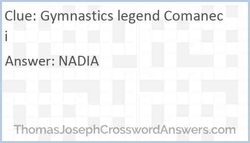 Gymnastics legend Comaneci Answer
