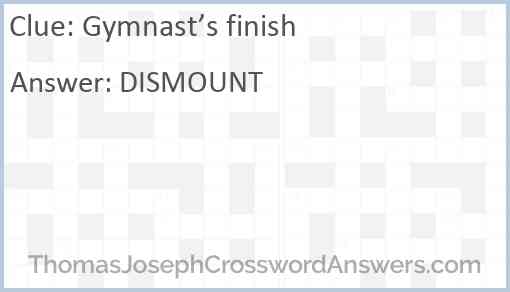 Gymnast’s finish Answer