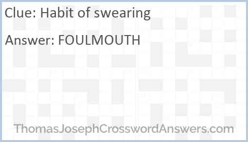 Habit of swearing Answer