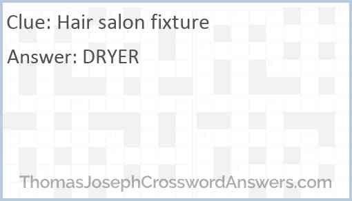 Hair salon fixture Answer