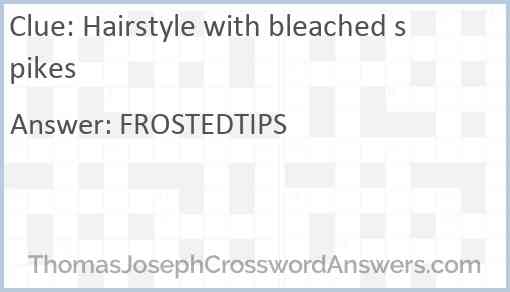 Hairstyle with bleached spikes Answer