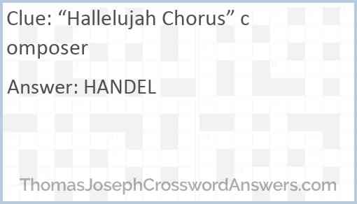 “Hallelujah Chorus” composer Answer
