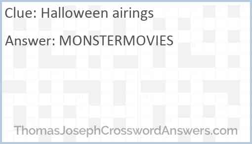Halloween airings Answer