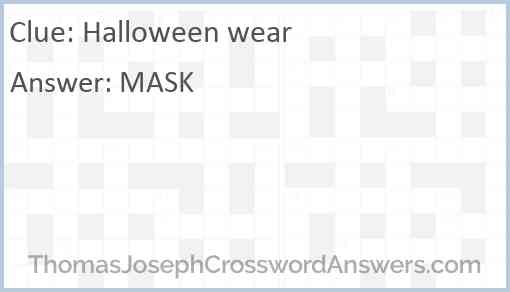 Halloween wear Answer