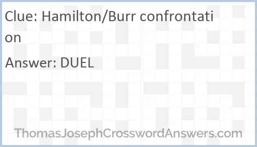 Hamilton/Burr confrontation Answer