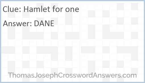 Hamlet for one Answer