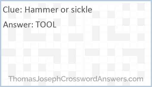 Hammer or sickle Answer